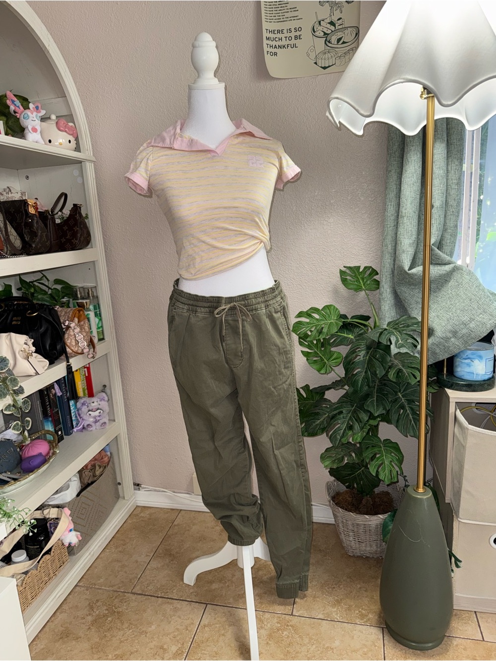 Hollister Olive Green Drawstring Jogger Pants Size Small